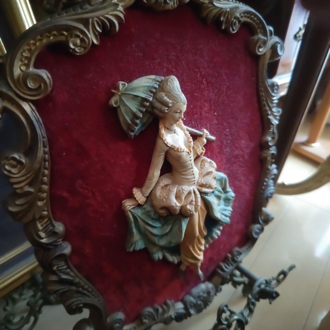 アート　壁掛け　天使　アンティークゴールド　彫刻　ヨーロピアン　骨董　ロココ