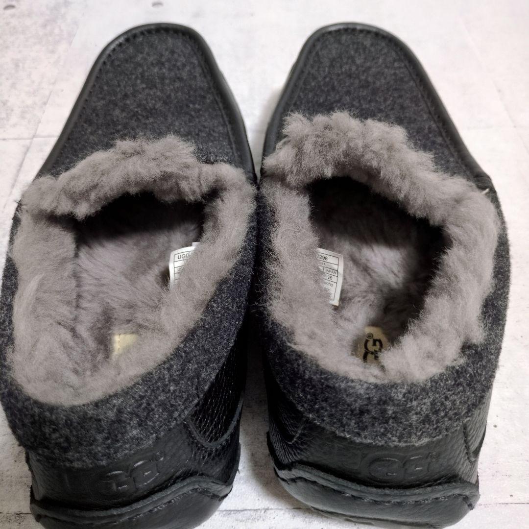 未使用級　UGG　ASCOT　アグ　アスコット　レザー切り替え　スリッポン