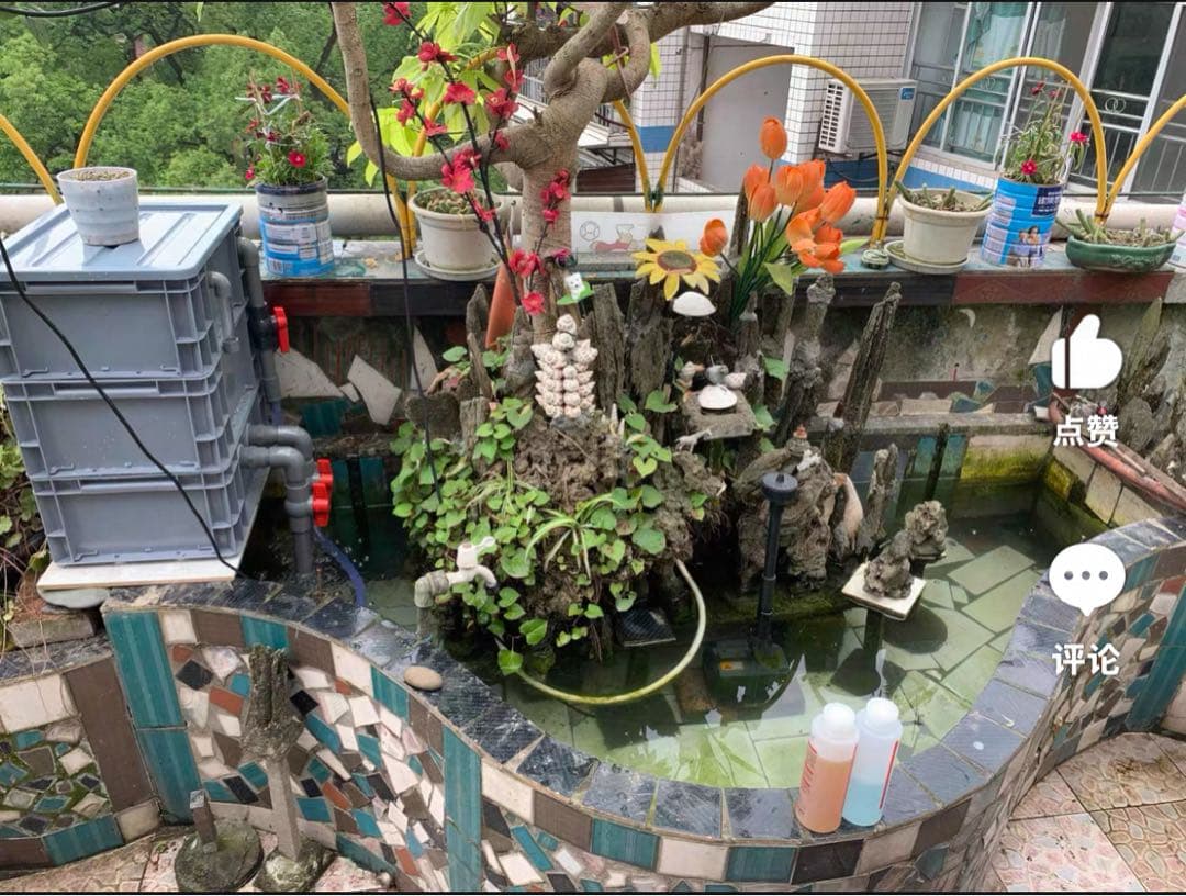 コンパクト小型お任せ高性能濾過材2段付き　池水槽用万能フィルター外部式濾過器装置