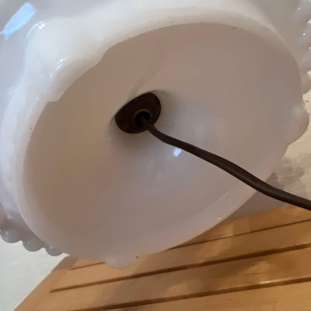 ビンテージランプ　ミルクガラス　ホブネイル　ゴールド