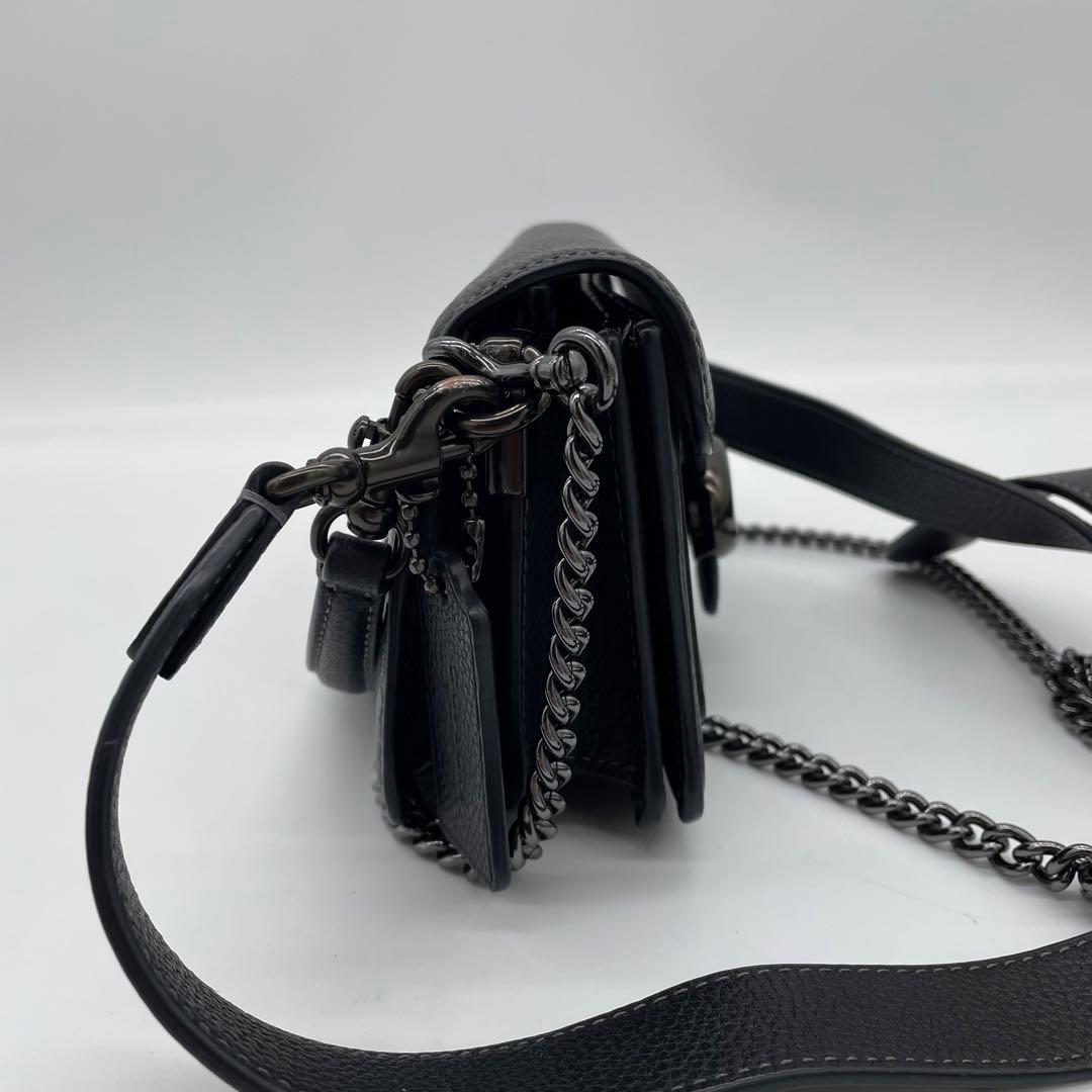 【美品】コーチ　タビー　2way バッグ　チェーン　レザー　ブラック