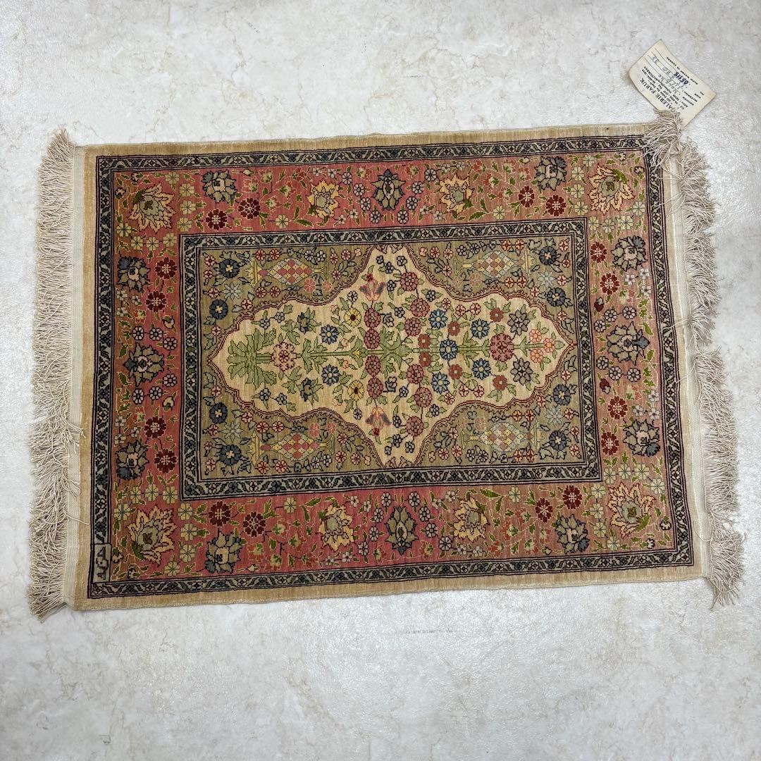 トルコ絨毯　ヘレケ　シルク　玄関マット　55×70