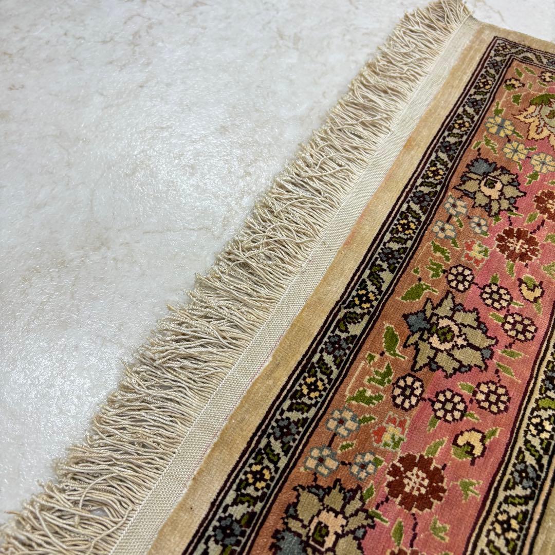 トルコ絨毯　ヘレケ　シルク　玄関マット　55×70