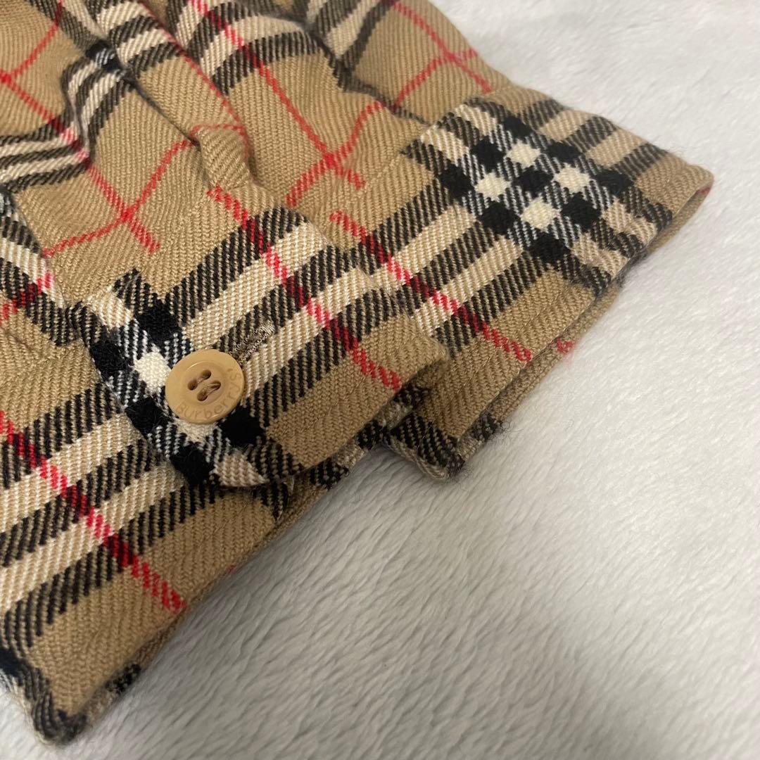バーバリー　ノバチェック ウール カシミヤ混　シャツ