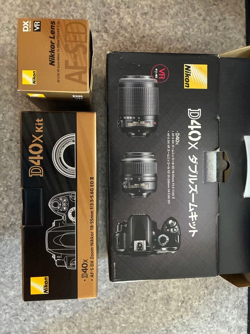 NikonD40Xダブルズームキットフラッシュ内蔵高速連写レンズカバーSDカード