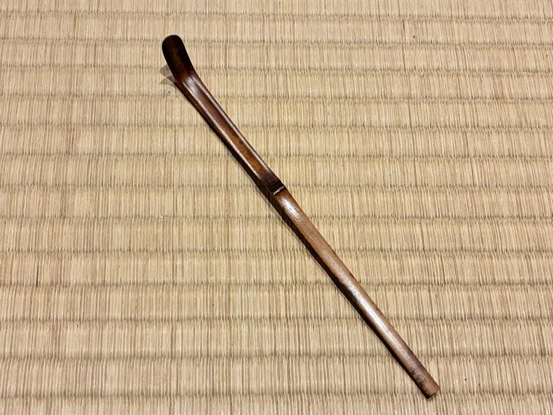 茶道具　嵯峨野竹茶杓　銘『訪れ』 大徳寺三玄院 長谷川寛州書付　宗玄削り