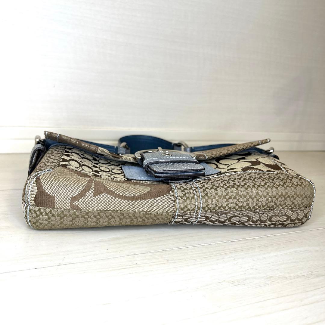 バッグ COACH Soho Patchwork Python Shoulder Bag