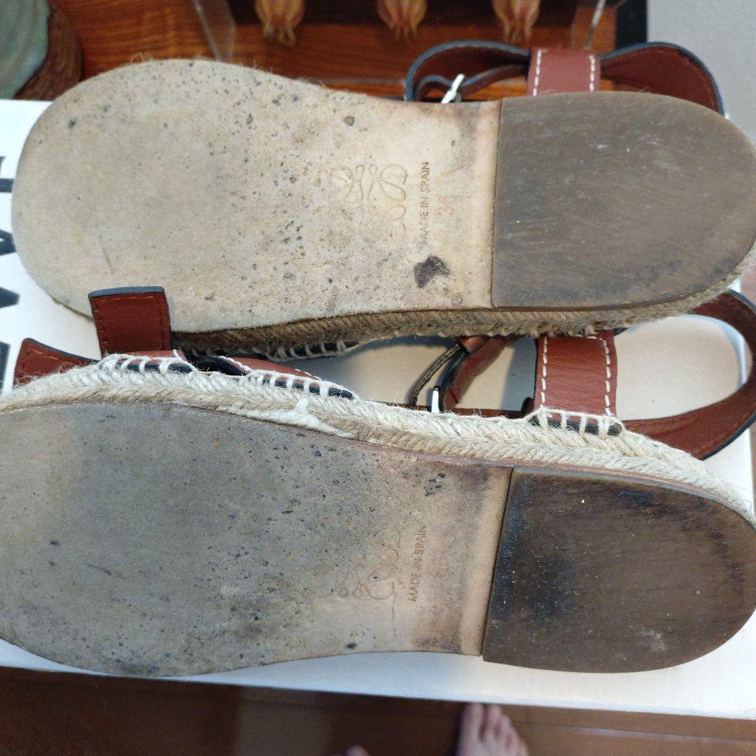 お値下げしました。LOEWE ブラウンリボンサンダル