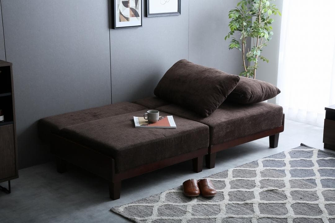 《新品・送料無料》【Estela】リクライニングソファベッド