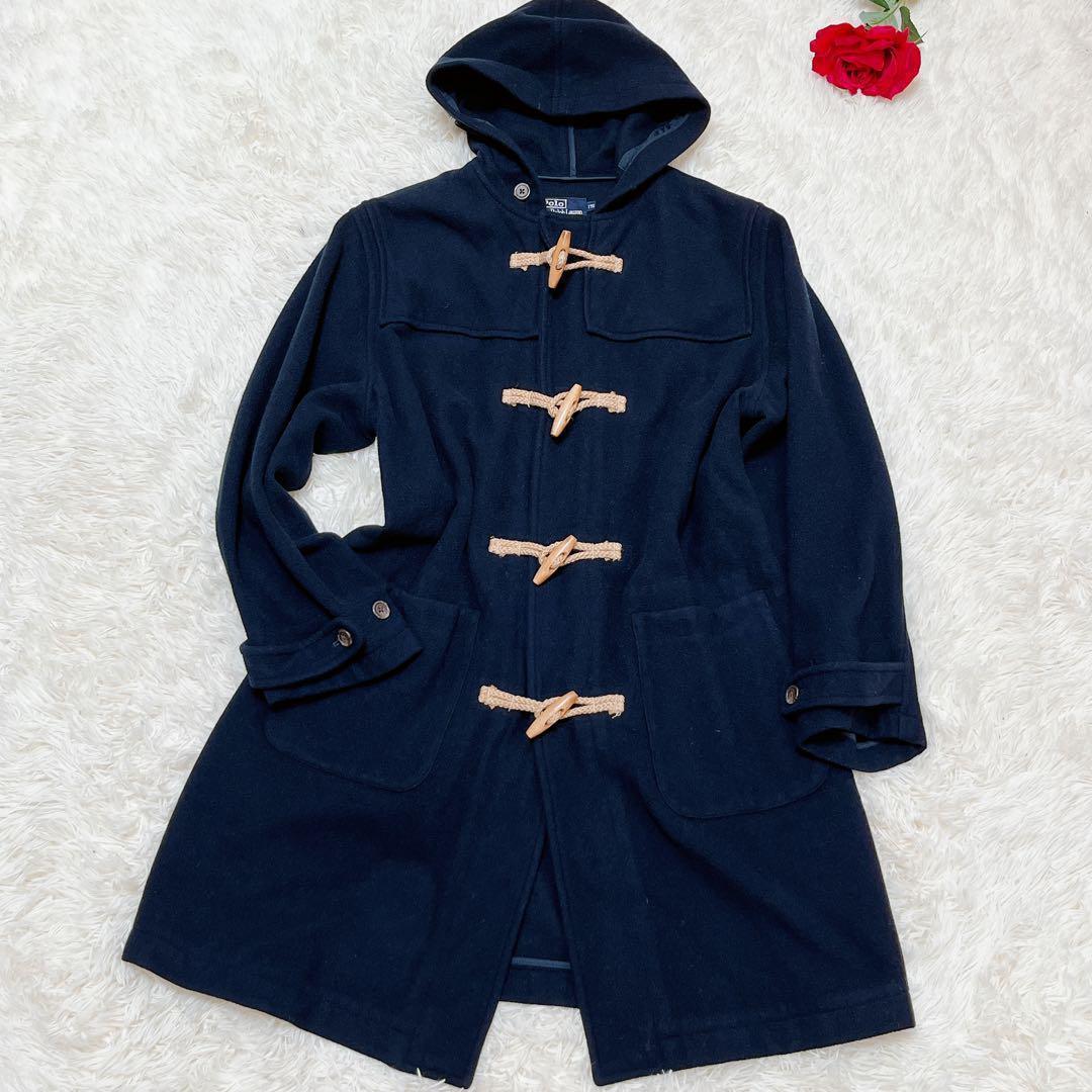 極美品✨　ポロラルフローレン　ダッフルコート　フード　ネイビー　ロング