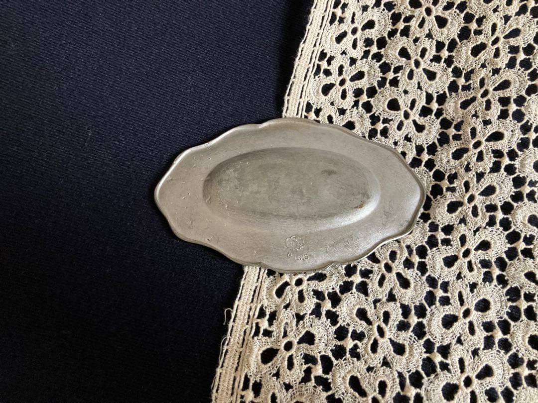 レア 装飾が美しい エタンオバールプレートおままごと フランス アンティーク