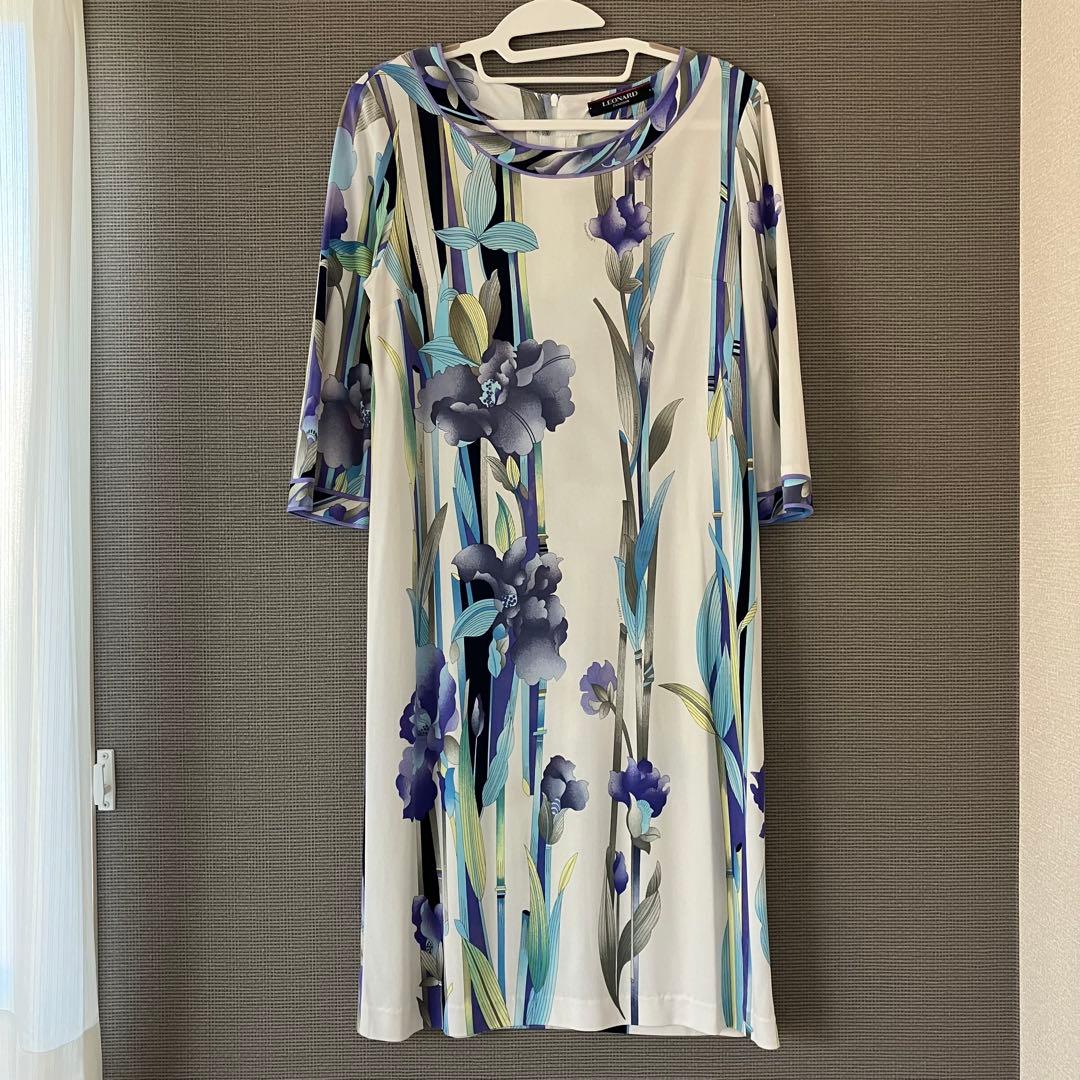 レオナール カンカン ワンピース 花柄 40