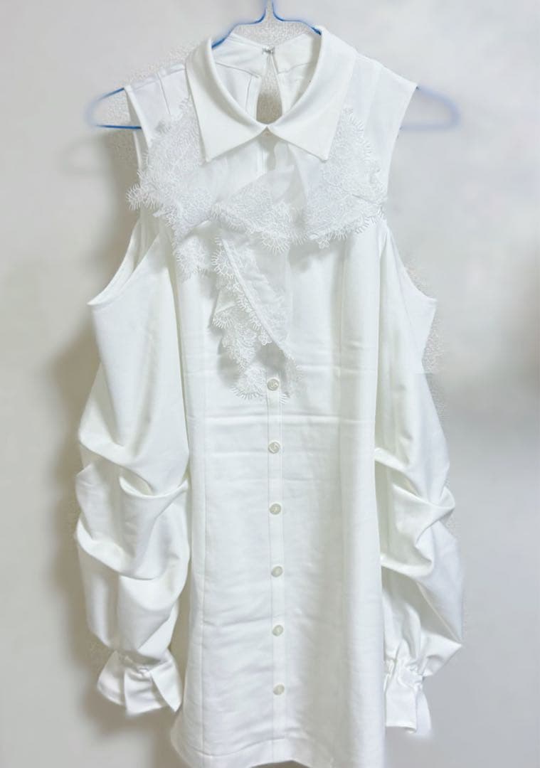 Darich ショルダースカラップフリルシャツミニワンピース FREE-L