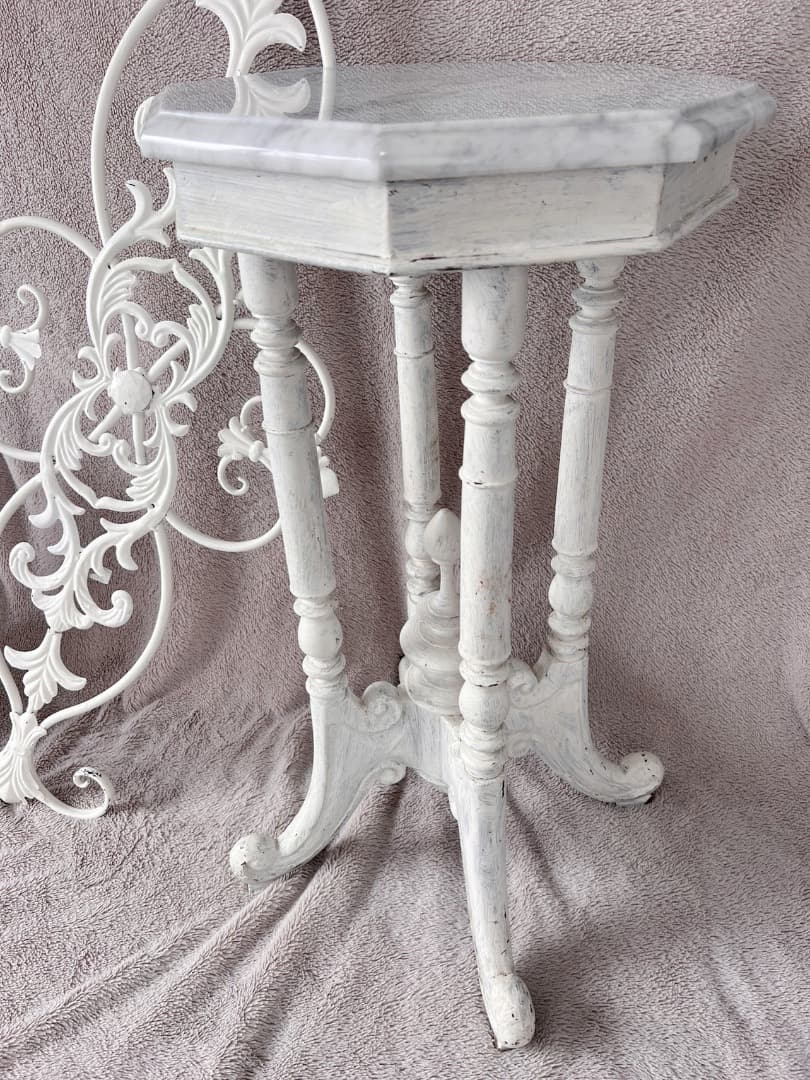 フランス アンティーク サイドテーブル ヨーロッパ 白 マーケット ホワイト