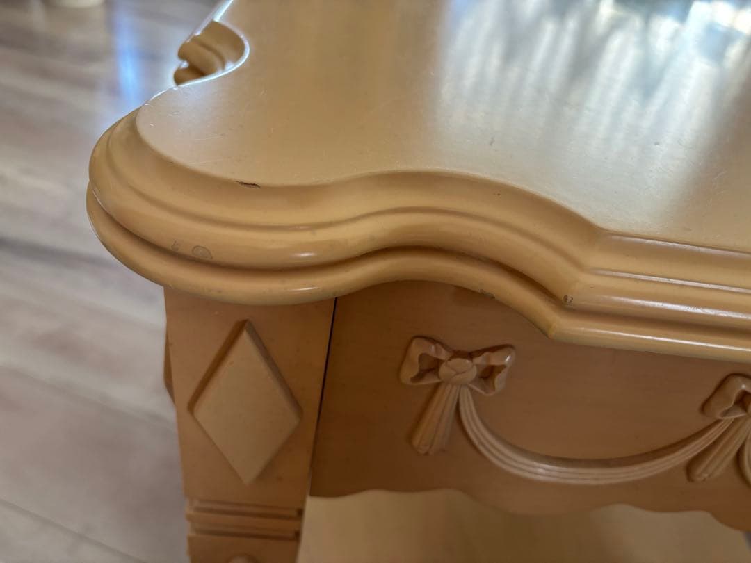 リンホーリン♡リボン木製ナイトテーブル レア イマン 姫家具 週末セール中