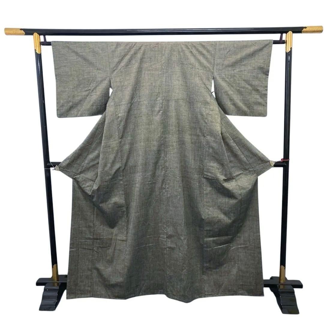 未使用近い　美品　袷　正絹　上質紬　ぜんまい紬　小紋　フルセット　4点