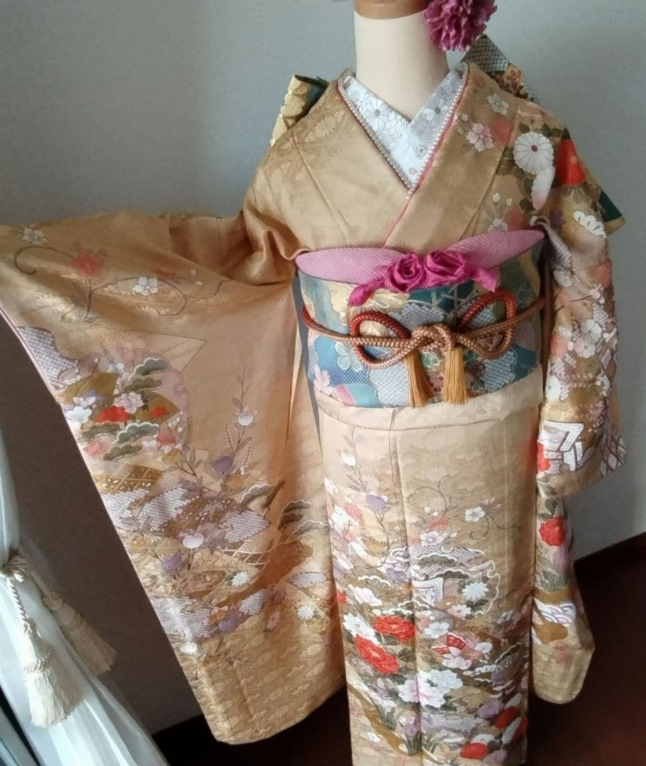 限定セール　1/22（木）まで！438.振袖7点セット 正絹　フルセット　成人式