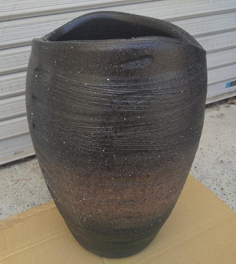 【信楽焼 傘立】窯変たわみ傘立