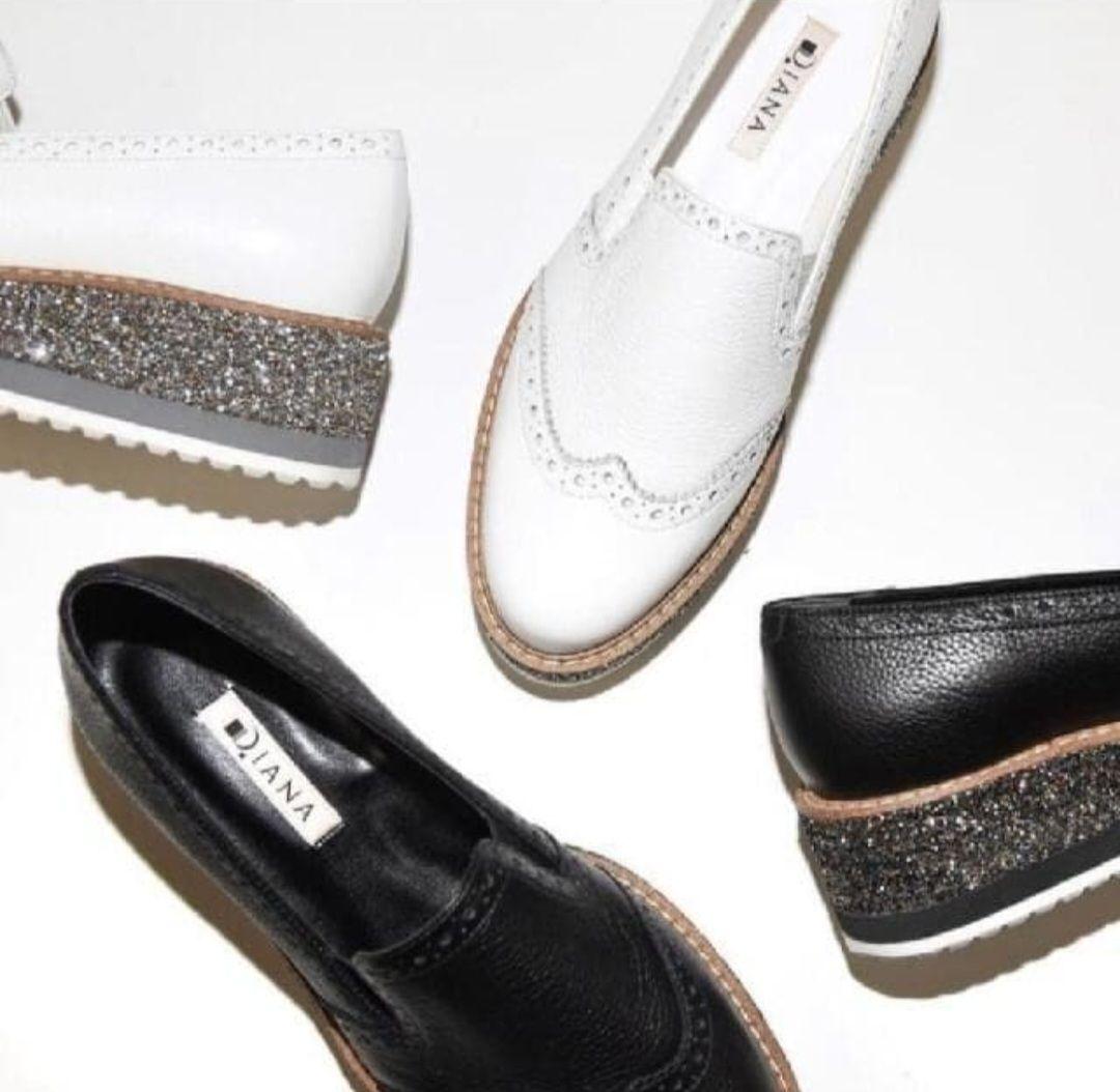 DIANA ダイアナ ローファー グリッター 厚底 シューズ 靴 23.5 革靴