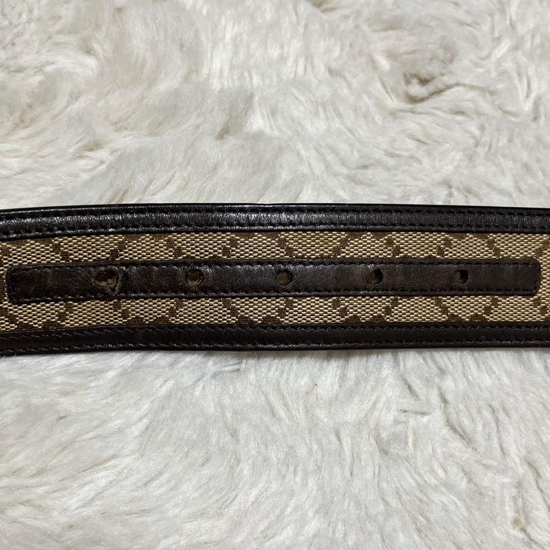 GUCCI グッチ　モノグラム　ベルト　ハートロッキング　キャンバス　GG 金色