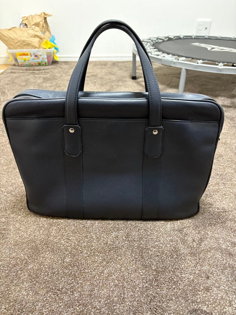 dunhill ネイビー レザー ビジネスバッグ