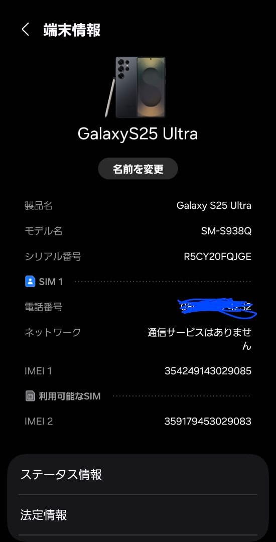国内版Galaxy S25 Ultra 512GB　 ケース付