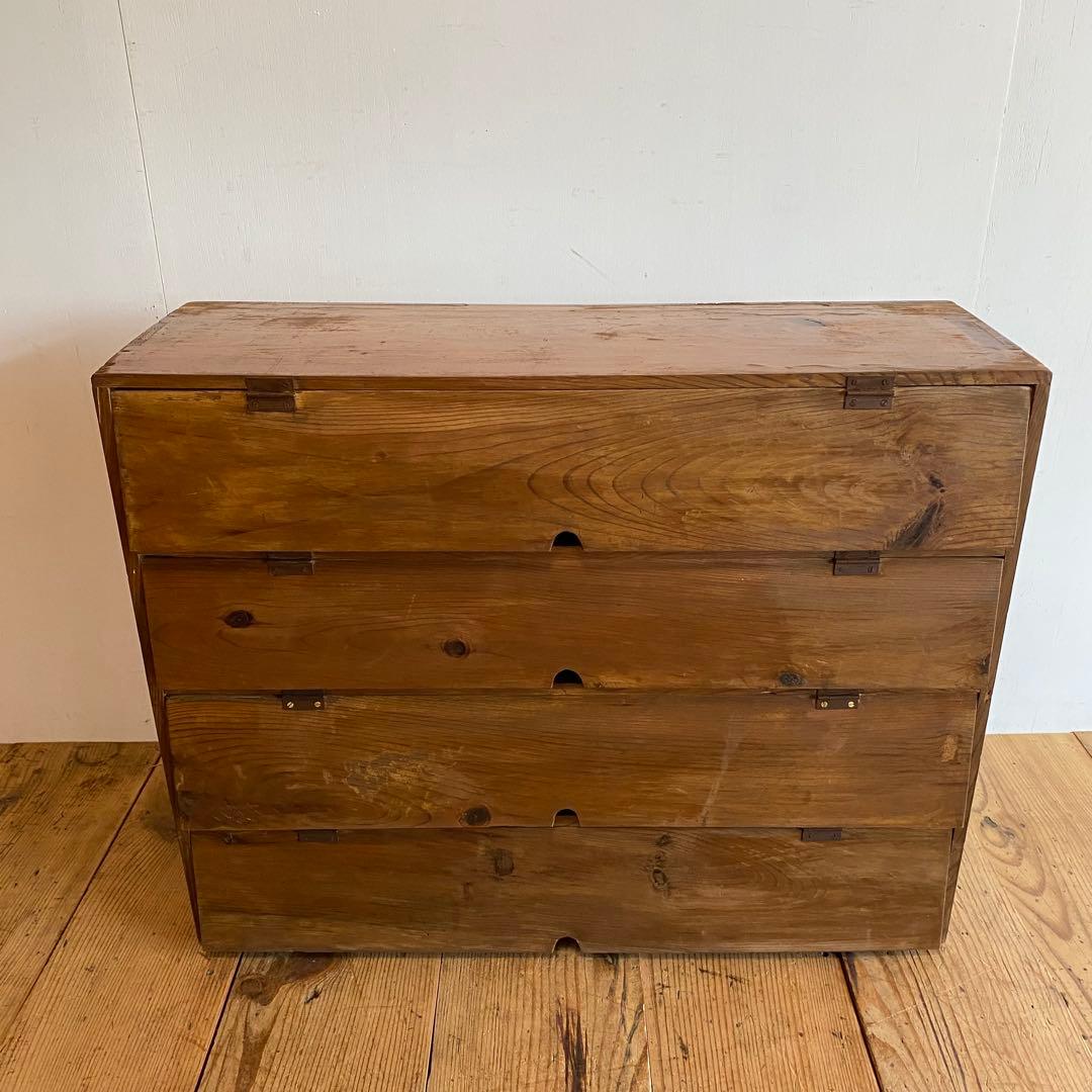 アンティーク パタパタ棚 無垢材 チェスト 古道具 y119