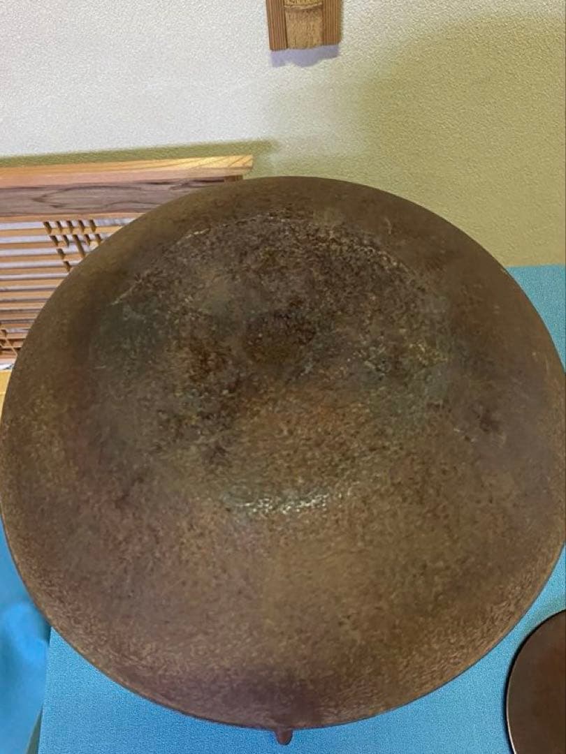 【本日限定】茶道具/炉釜　真形釜　菊桐