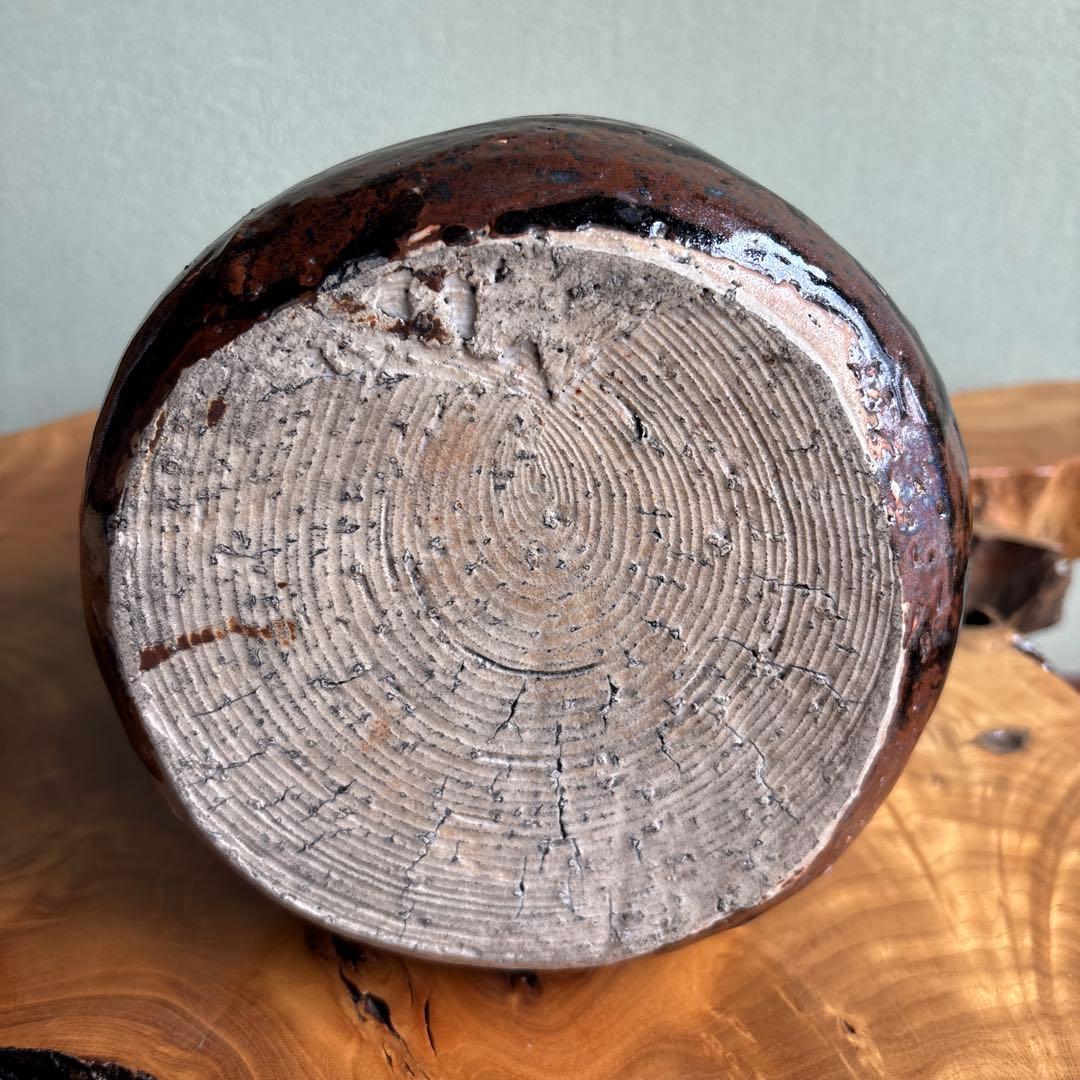 黒織部 織部焼 水指 茶道具 共箱