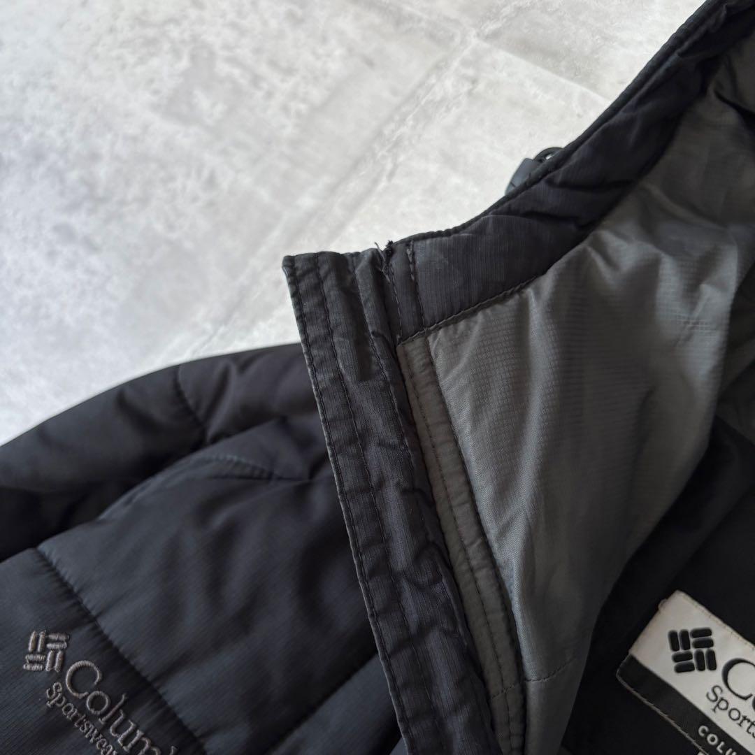 00s Columbia フーデッド パフジャケット ドローコード y2k 黒