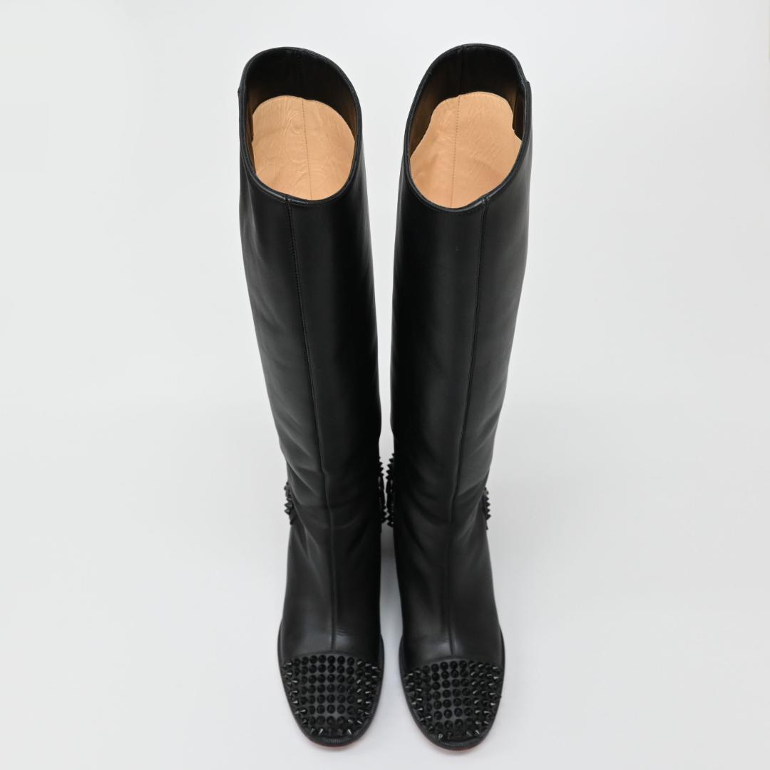 ■ □ 47365★冬 クリスチャンルブタン ロングブーツ スパイク スタッズ