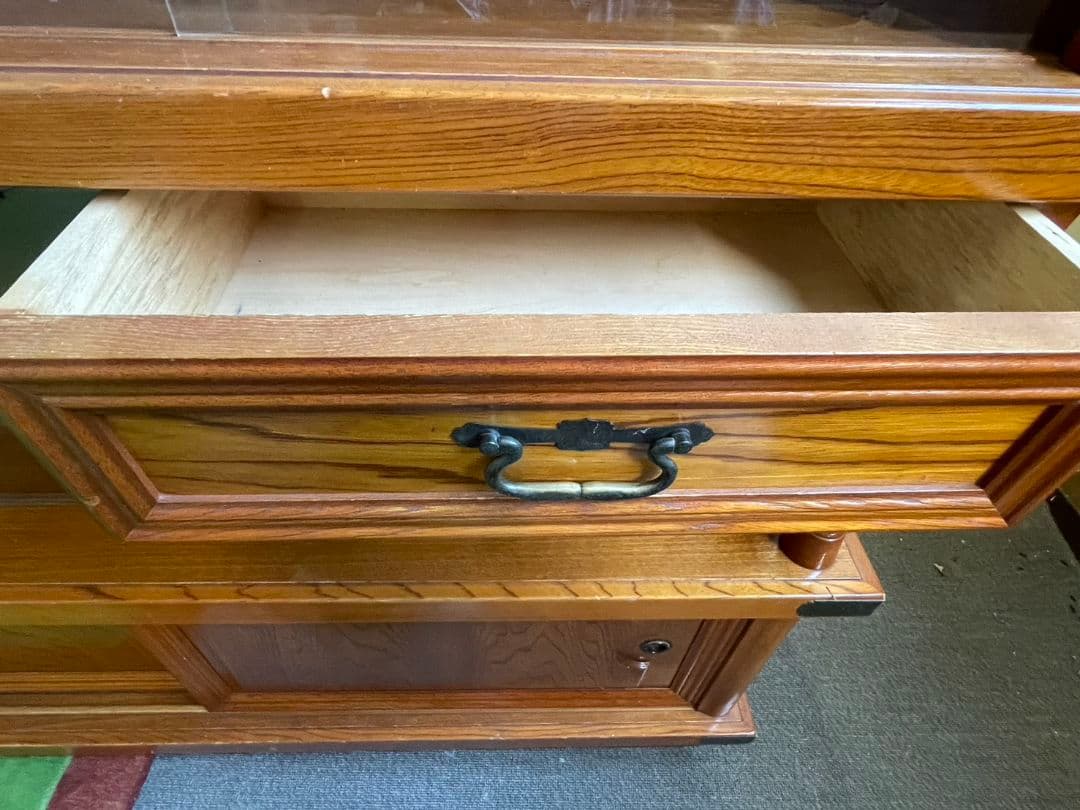 木製 アンティーク 茶箪笥 飾り棚 食器棚 収納 昭和 レトロ