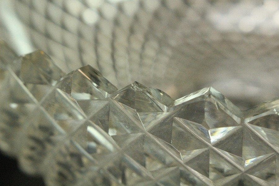 義山 切子硝子 時代 透明硝子 碗 菓子器 旧家蔵出