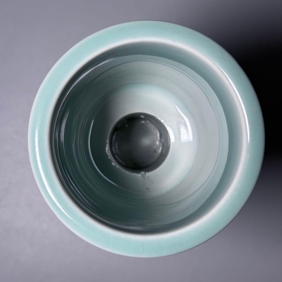 盛期　鍋島青磁杵形花池　二重共箱　有名蒐集家　旧蔵　図録掲載品！　本物保証