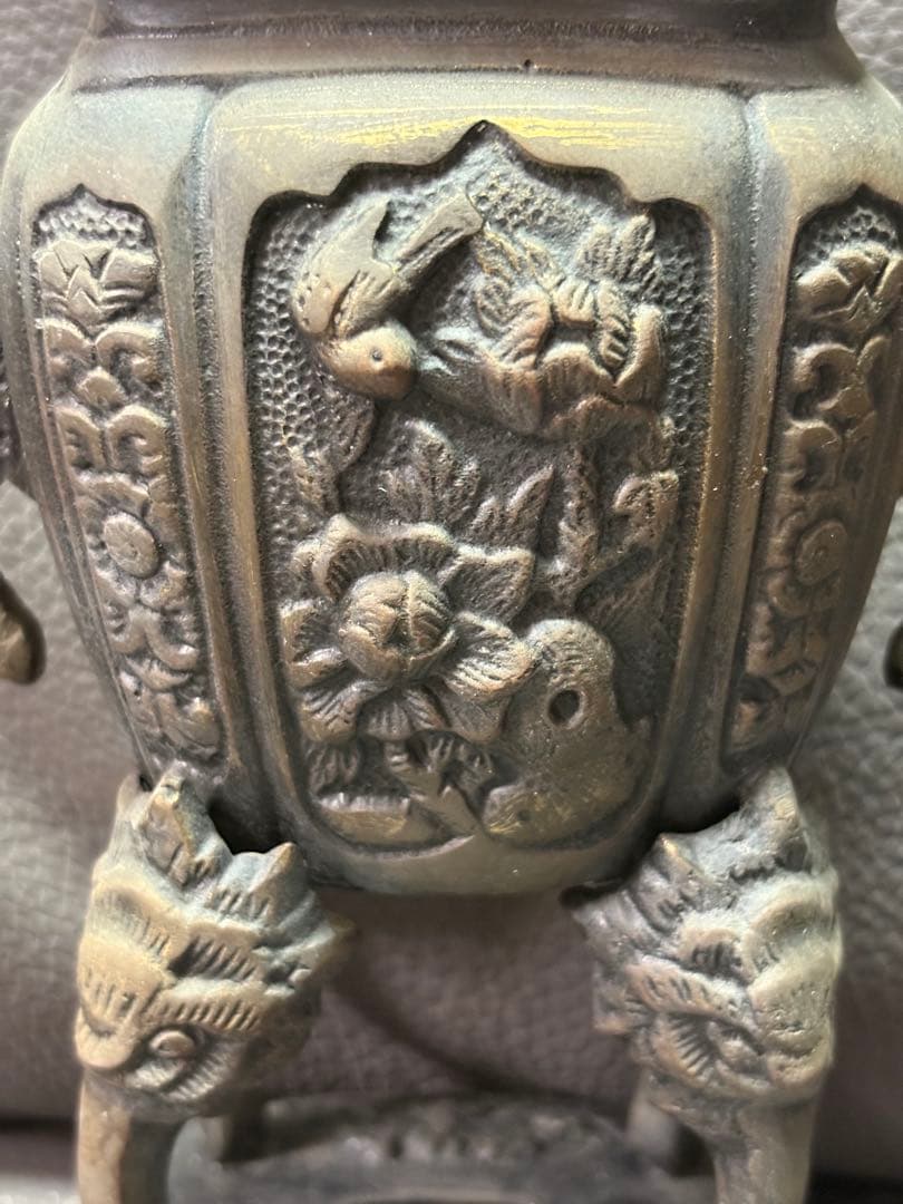 獅子香炉　置物