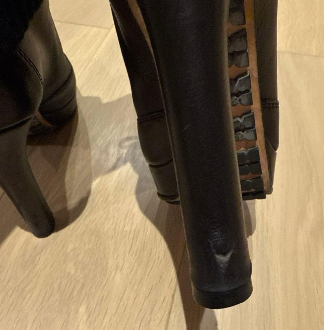 GUCCI レディース　ショートブーツ　レザー&ニット　ブラック　36.5