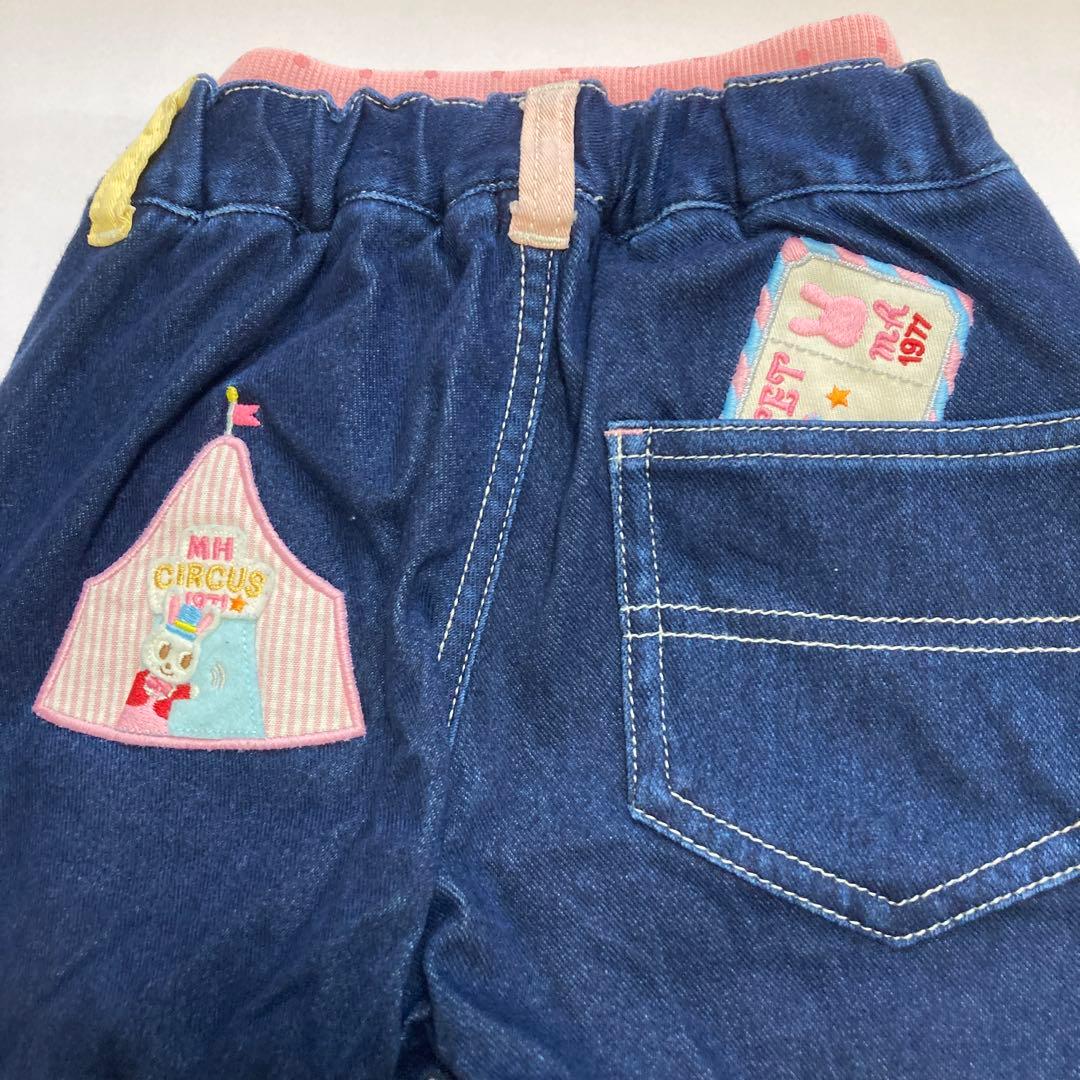 uu 新品未使用 ミキハウス 豪華デニムパンツ 120センチ
