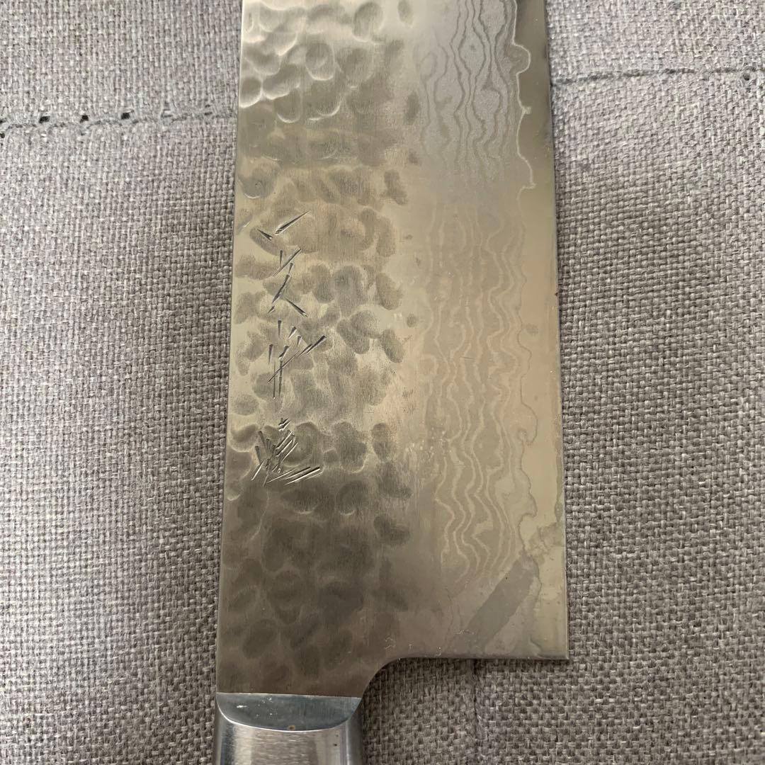 【希少鋼】堺一文字光秀ダマスカス鋼菜切り　　包丁