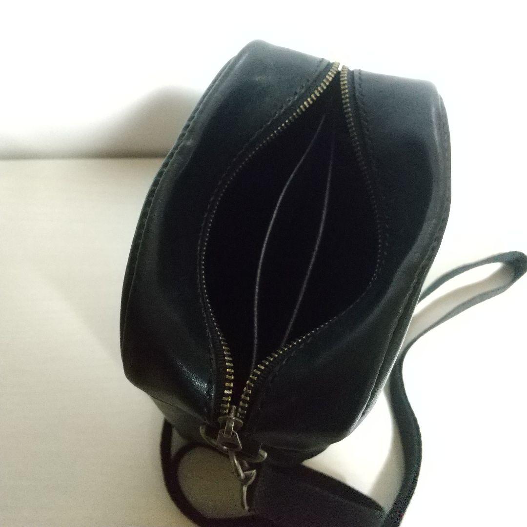 ハンドメイド レザー ショルダーバッグ（ブラック）