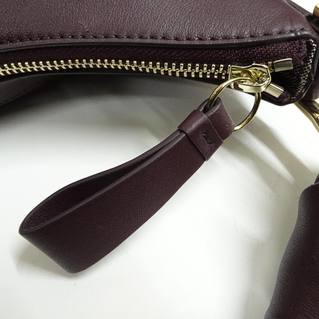 COLE HAAN レザーショルダーバッグ アポンテスラウチホーボー ワイン