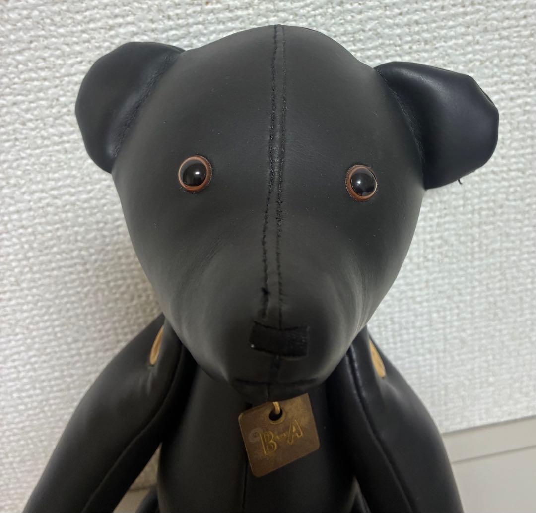 テディベア　ブラック　レザー風
