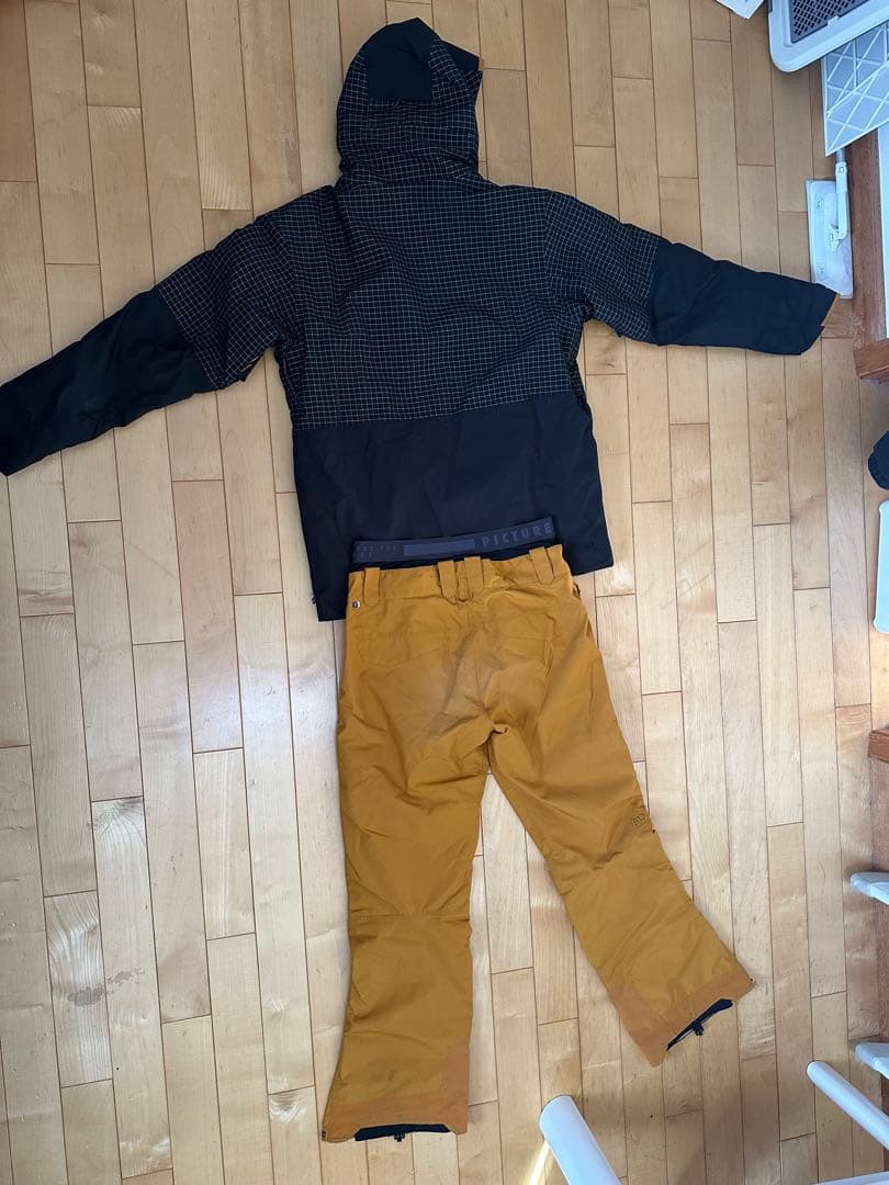 PICTURE スノーボードウェア上下セットピクチャー　メンズ 黒 オレンジ
