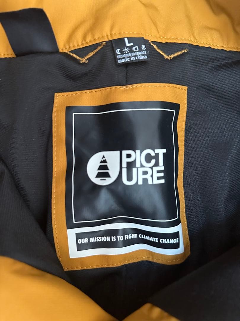 PICTURE スノーボードウェア上下セットピクチャー　メンズ 黒 オレンジ