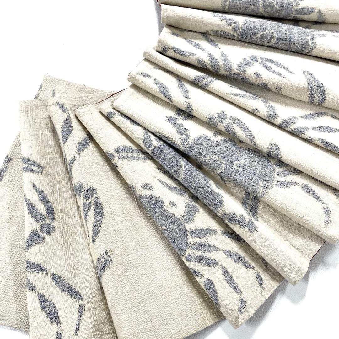 専用帯5890 ●高級 正絹 紬 六通 袋帯 蟹