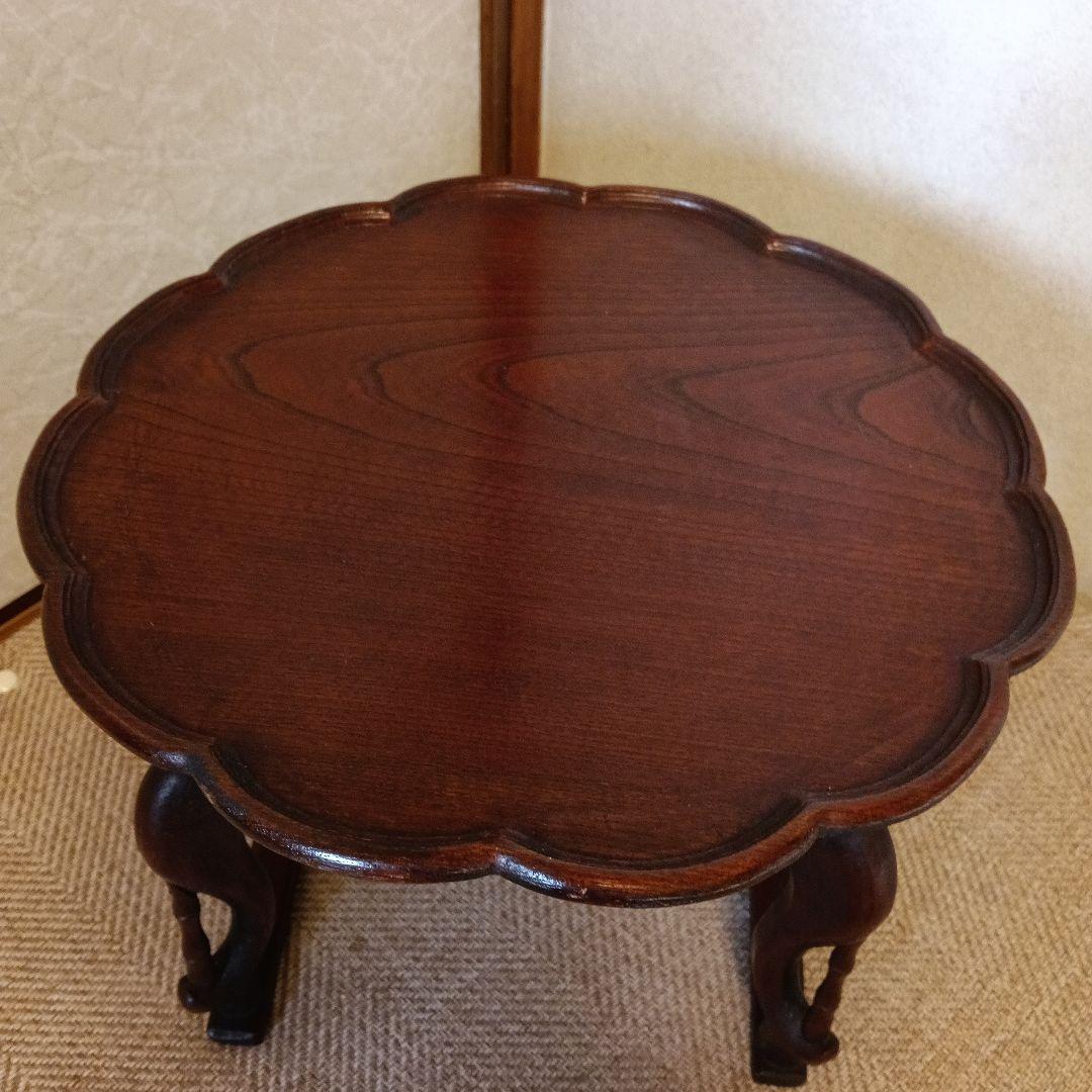 K*i様 骨董 李朝 ソバン 李朝 お膳　花形 虎脚 机　花台 木製 飾り台