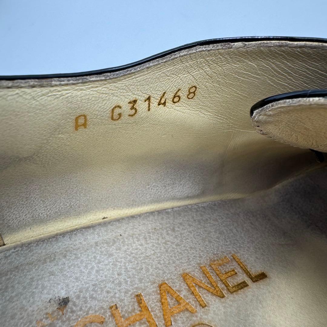 CHANEL シャネル　ココマーク　カメリア　ブラック　エナメル　サイズ37