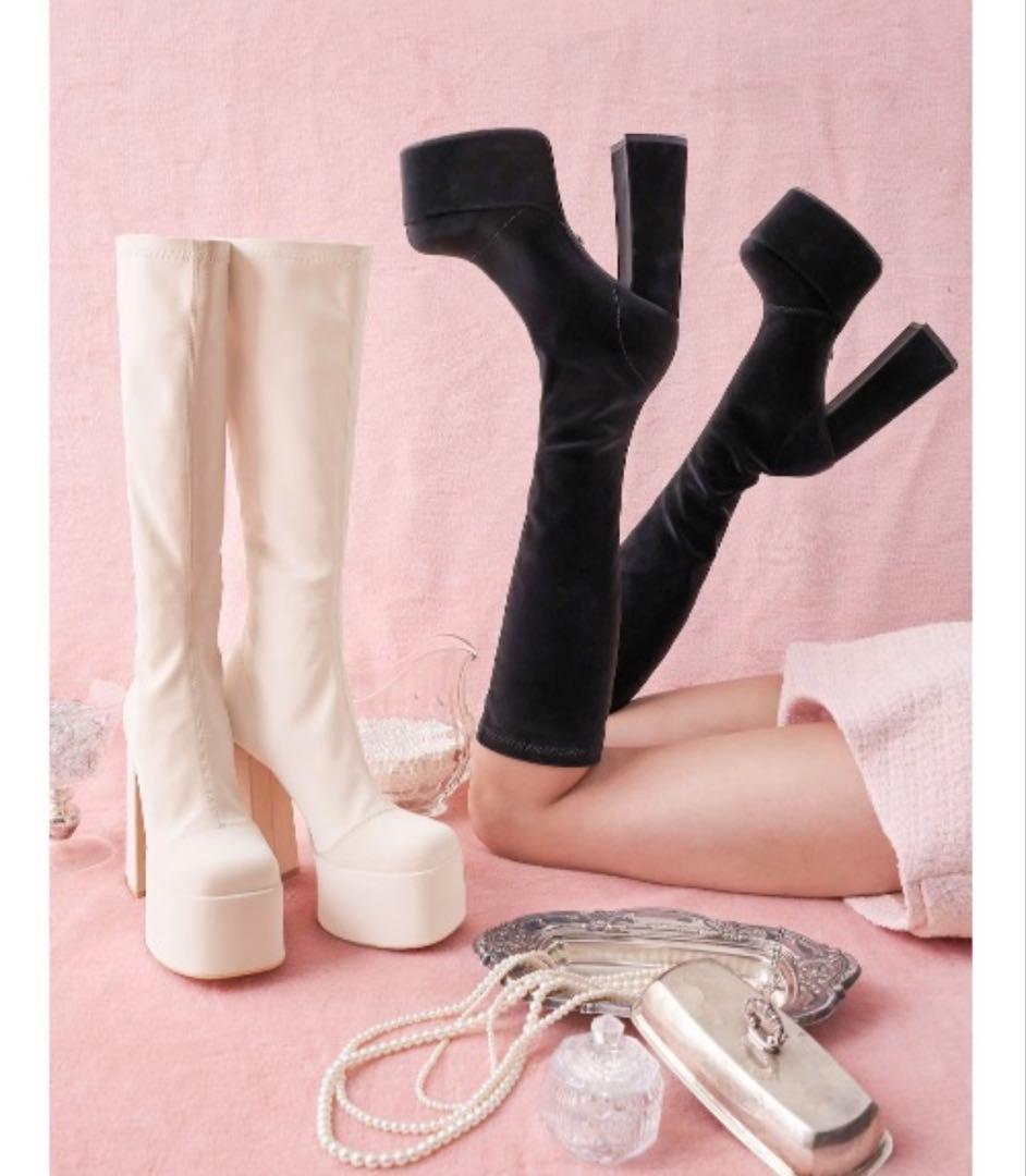 【新品未使用】 Darich ウルトラストレッチレザーロングブーツ L