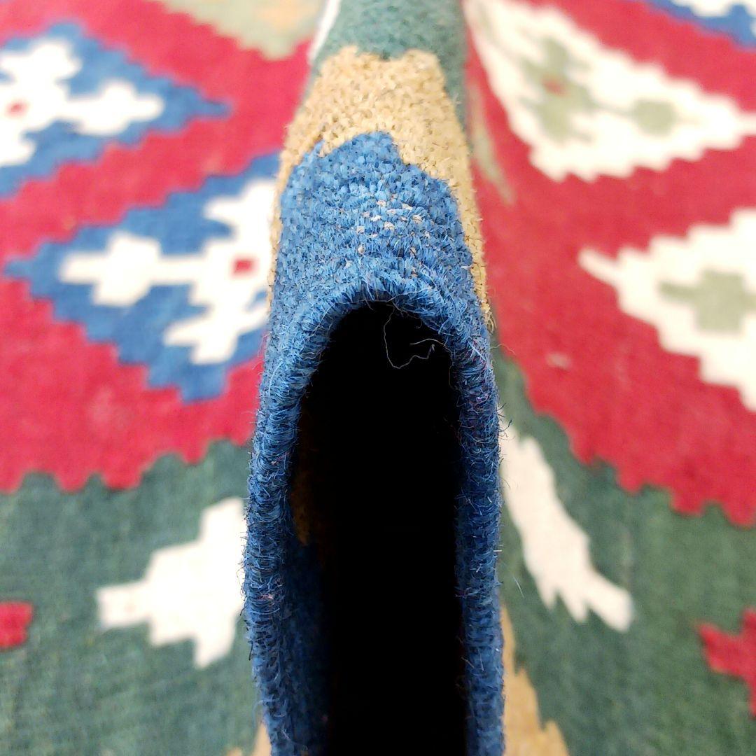 Y2658-1 イラン カシュガイ産 キリム 天然染料 ウール100% 絨毯