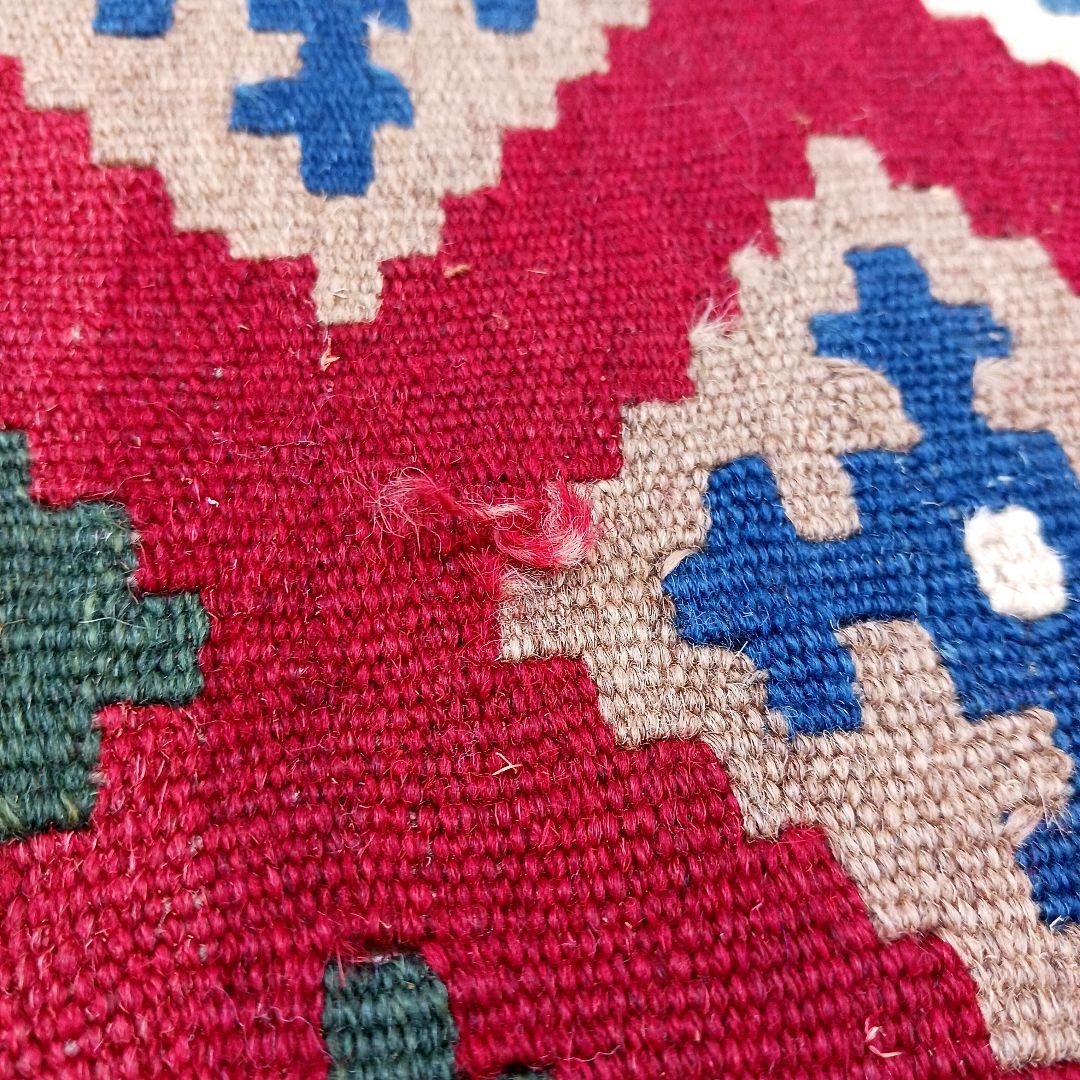 Y2658-1 イラン カシュガイ産 キリム 天然染料 ウール100% 絨毯