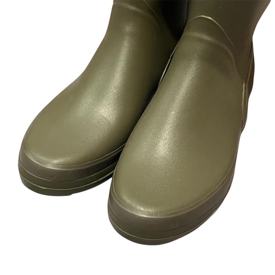 【極美品】AIGLE エーグル カーキ ロングブーツ レインブーツ バックル付き
